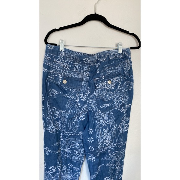 Cato Jogger Pants Womens‎ 12 Blue Bandana Floral Boho Lounge Elastic Festival - Picture 7 of 15